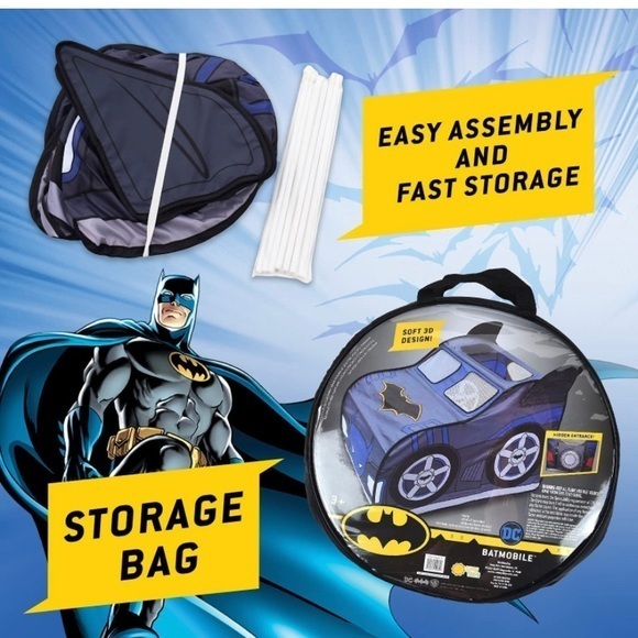 Batman Pop Up Batmobile Tent – Indoor Playhouse for Kids | Toy Gift - Picture 1 of 6